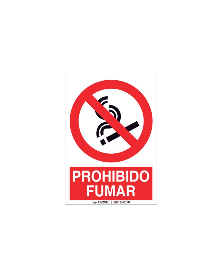 Cartel Prohibido Fumar 22 X 28 Cm Alto Impacto Ley